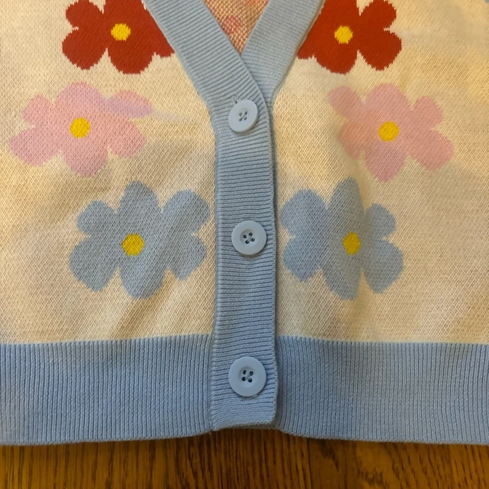 Old Navy Floral Kids Sweater - Blue, Red, Pink, Yellow Girls Size 6